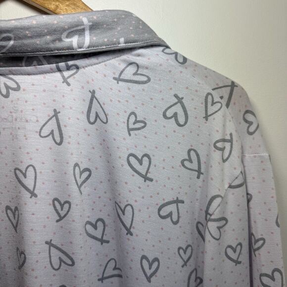 Cuddl Duds 2-Piece Classic Jersey Notch Collar Novelty Pajama Set 3XL Gray White - Picture 7 of 16